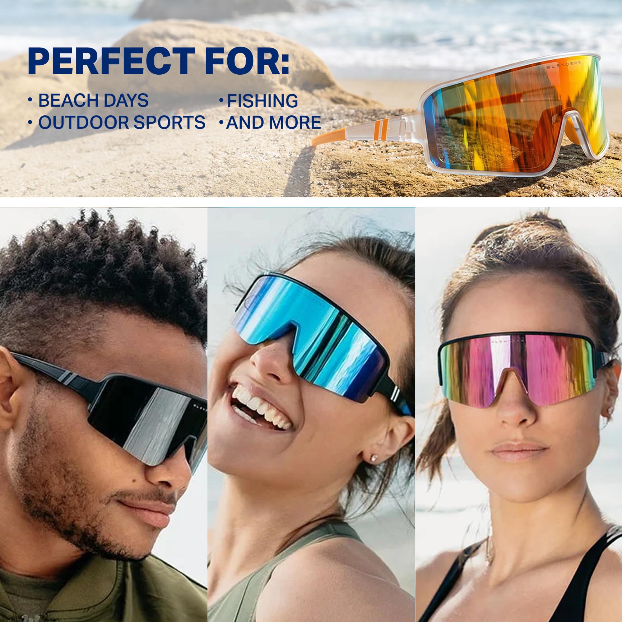 Polarized Wraparound Sunglasses with UV Protection for Men and Women