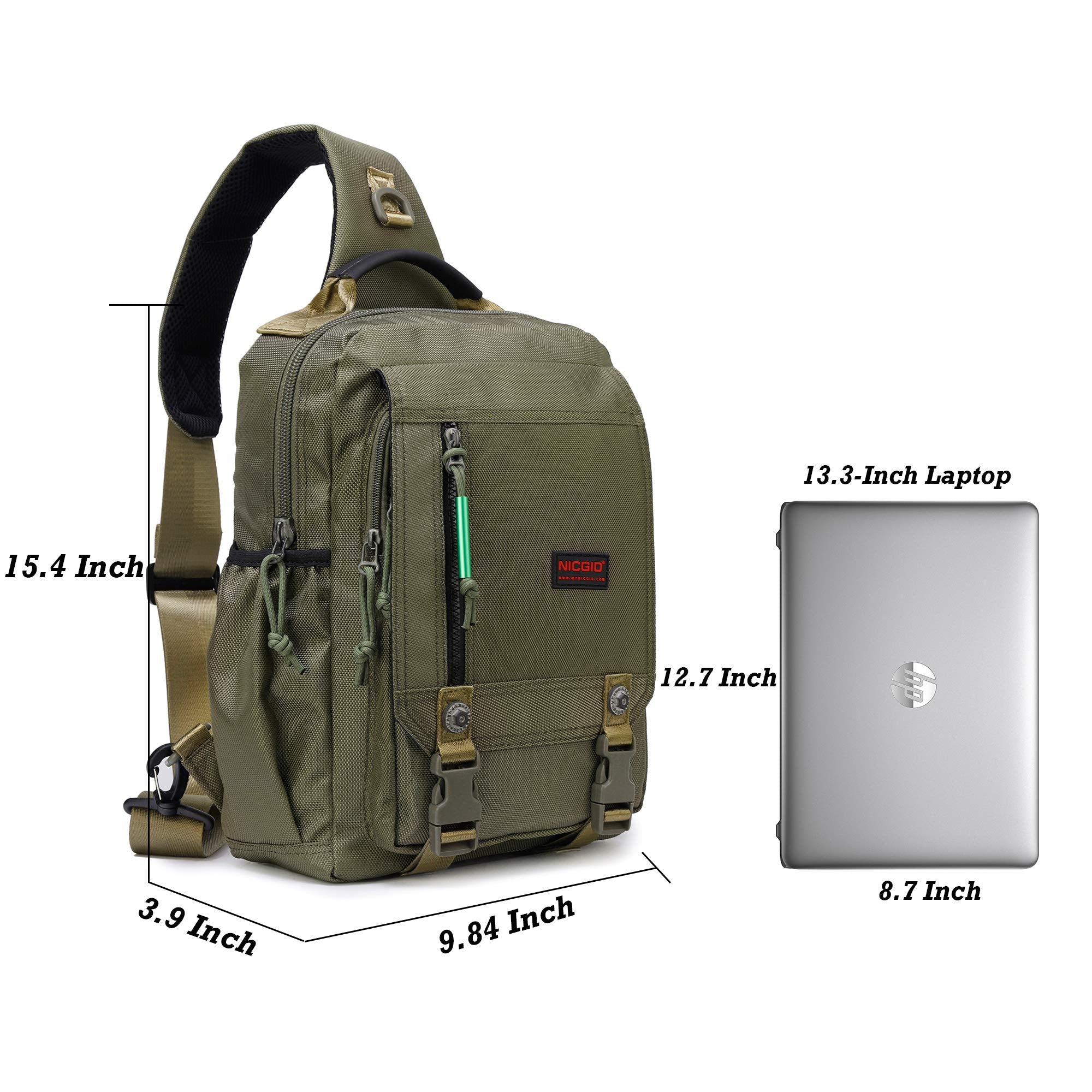 Travel Crossbody Sling Backpack with Laptop Compartment for Men and Women