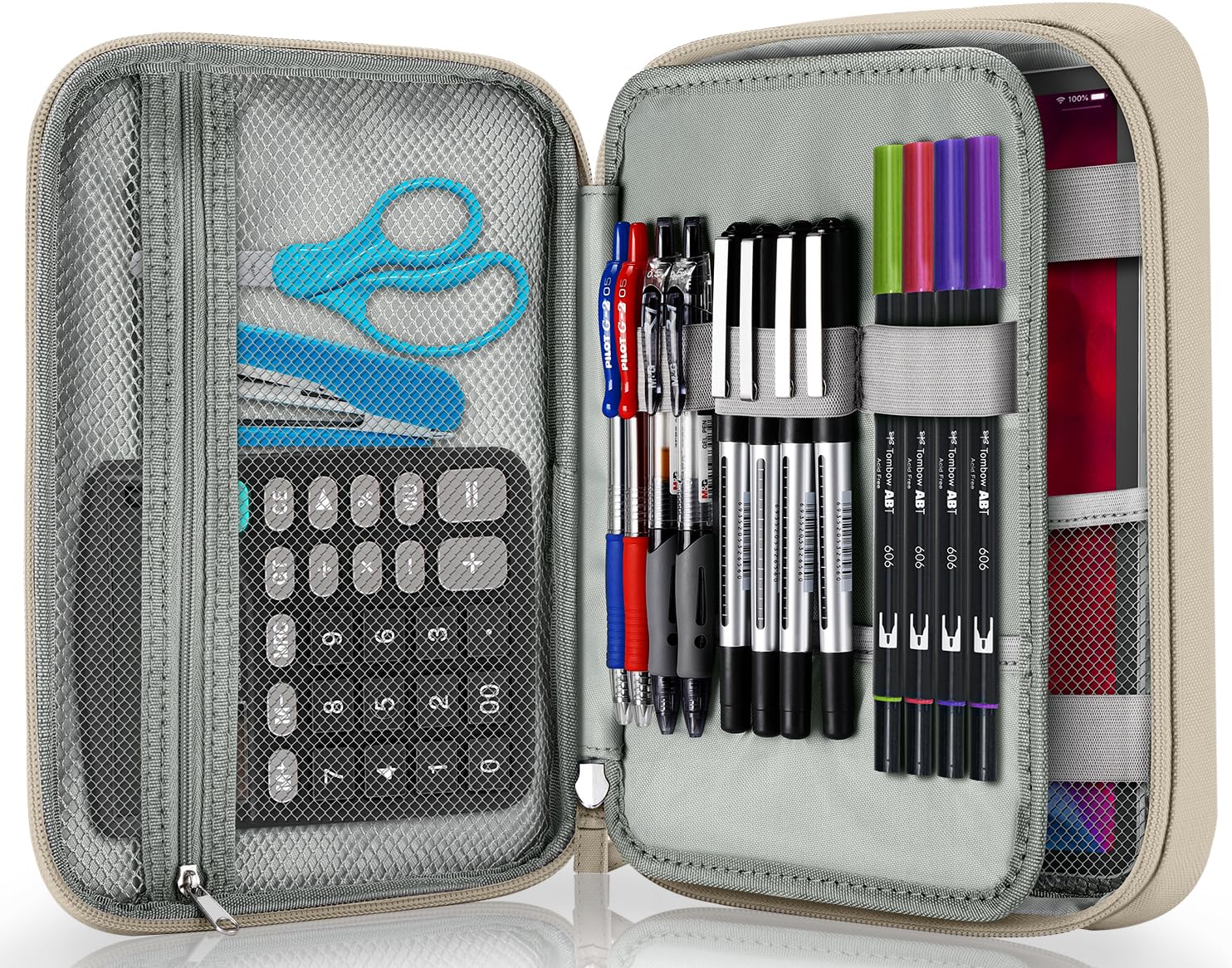 Large Capacity Pencil Case and Art Supply Organizer for School and Office