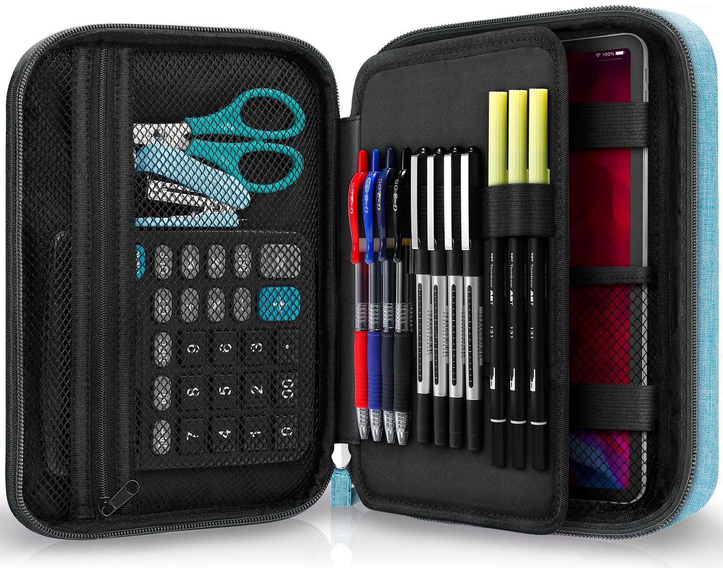 Large Capacity Pencil Case and Art Supply Organizer for School and Office