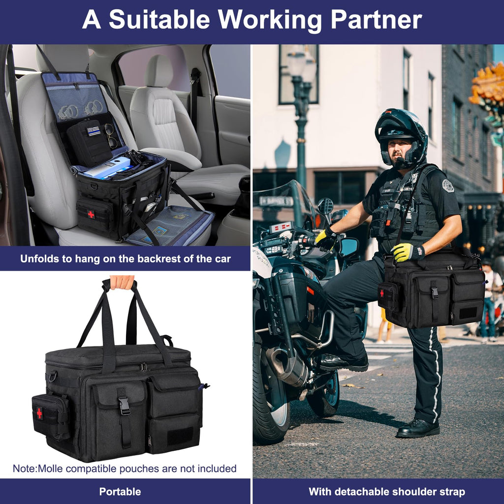 Law Enforcement Patrol Bag and Front Seat Organizer for Police Gear