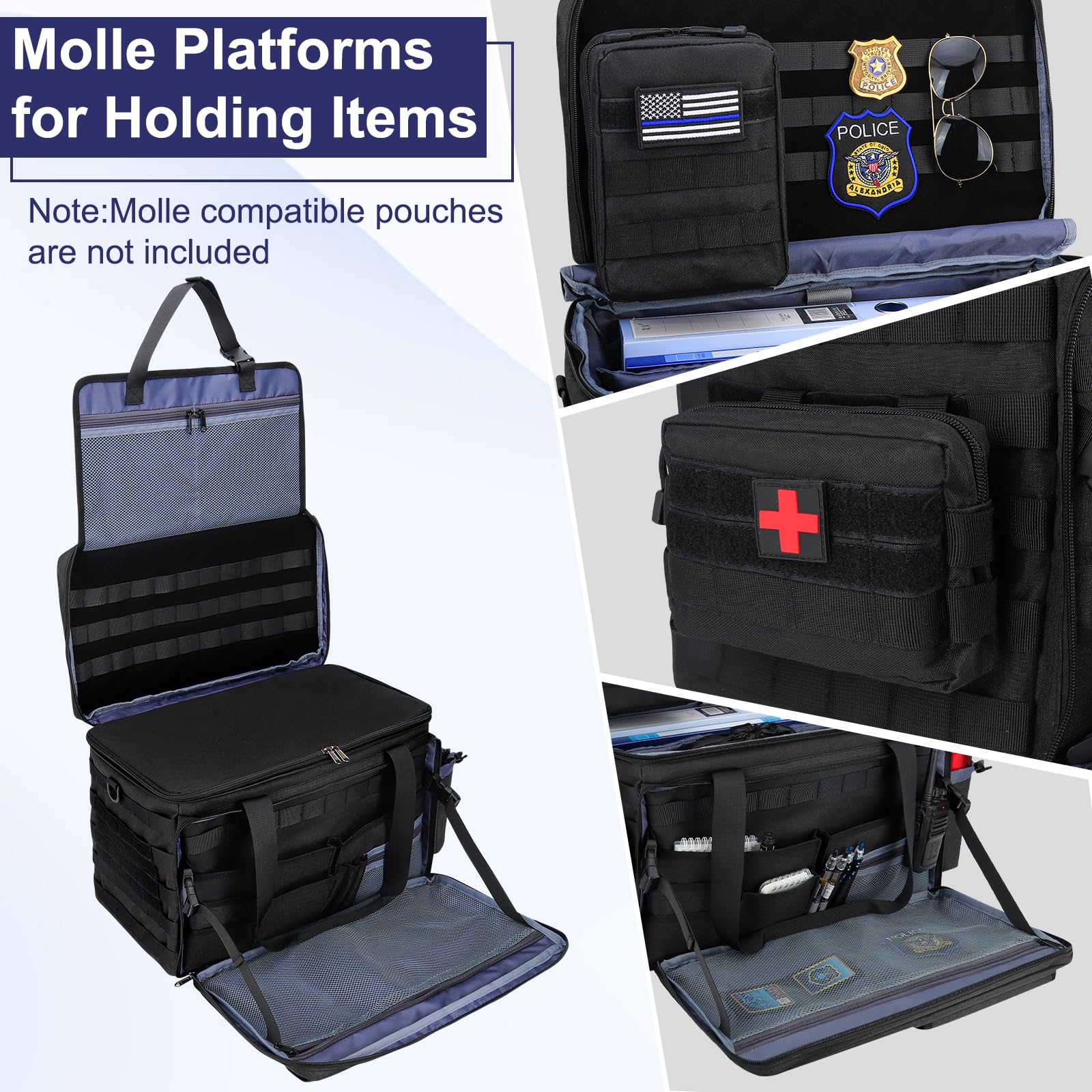Law Enforcement Patrol Bag and Front Seat Organizer for Police Gear