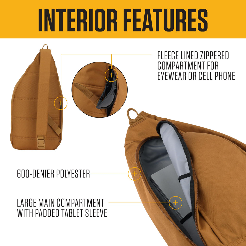 Durable Crossbody Sling Bag with Tablet Sleeve and Side Release Buckle