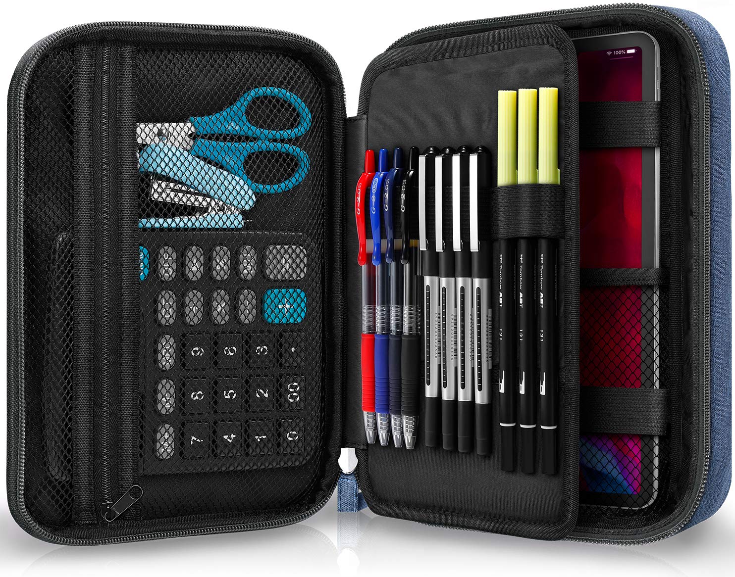 Large Capacity Pencil Case and Art Supply Organizer for School and Office