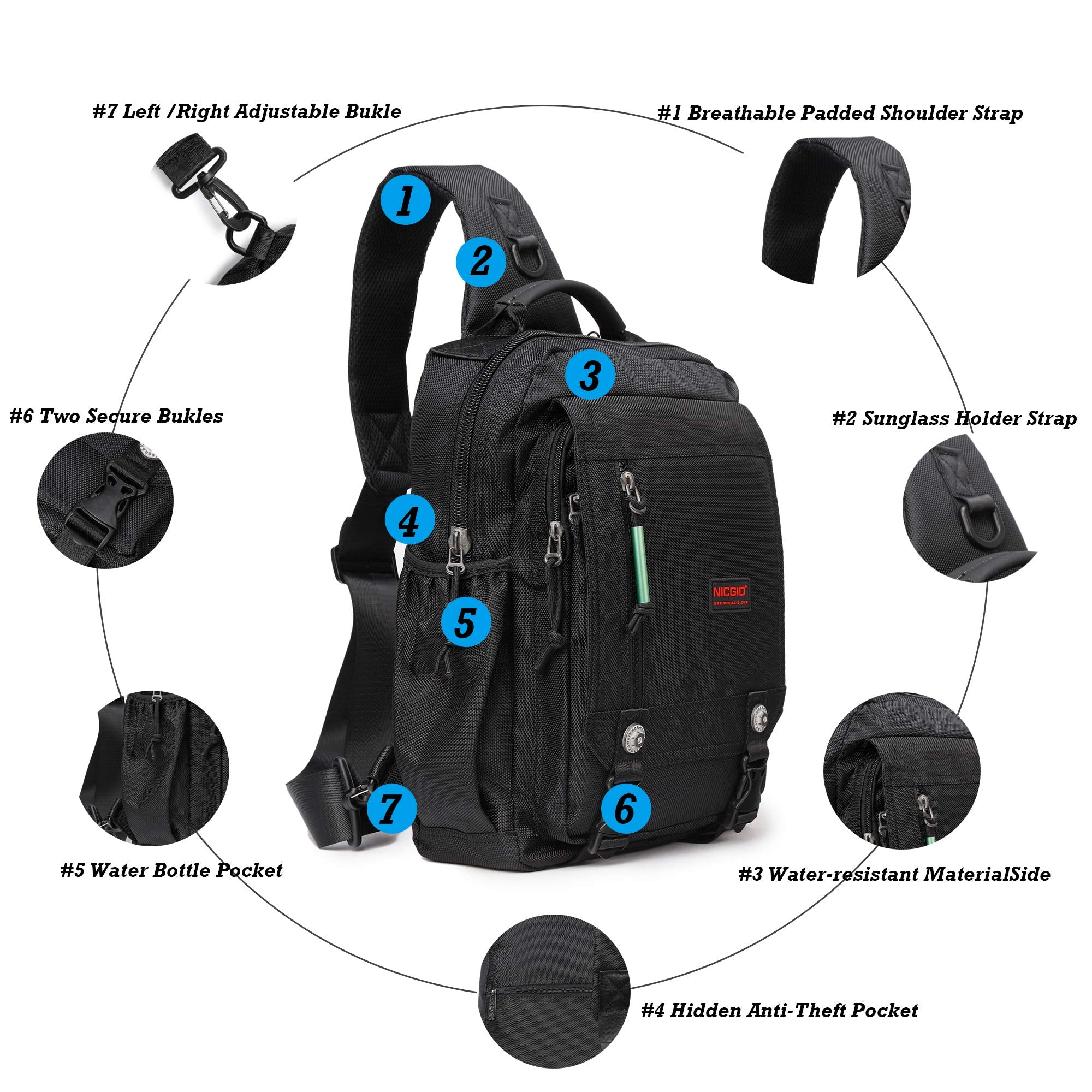 Travel Crossbody Sling Backpack with Laptop Compartment for Men and Women