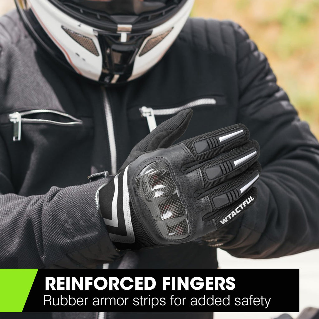 Mens Lightweight Breathable Touchscreen Motorcycle Riding Gloves