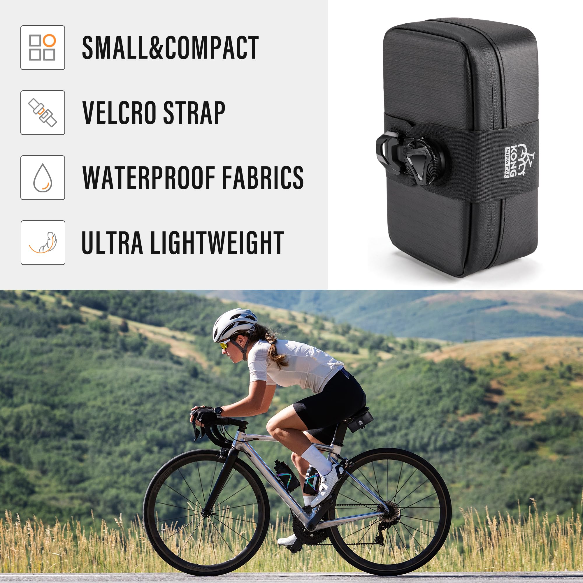 Bike Emergency Repair Kit with CO2 Inflator Multitool and Saddle Bag