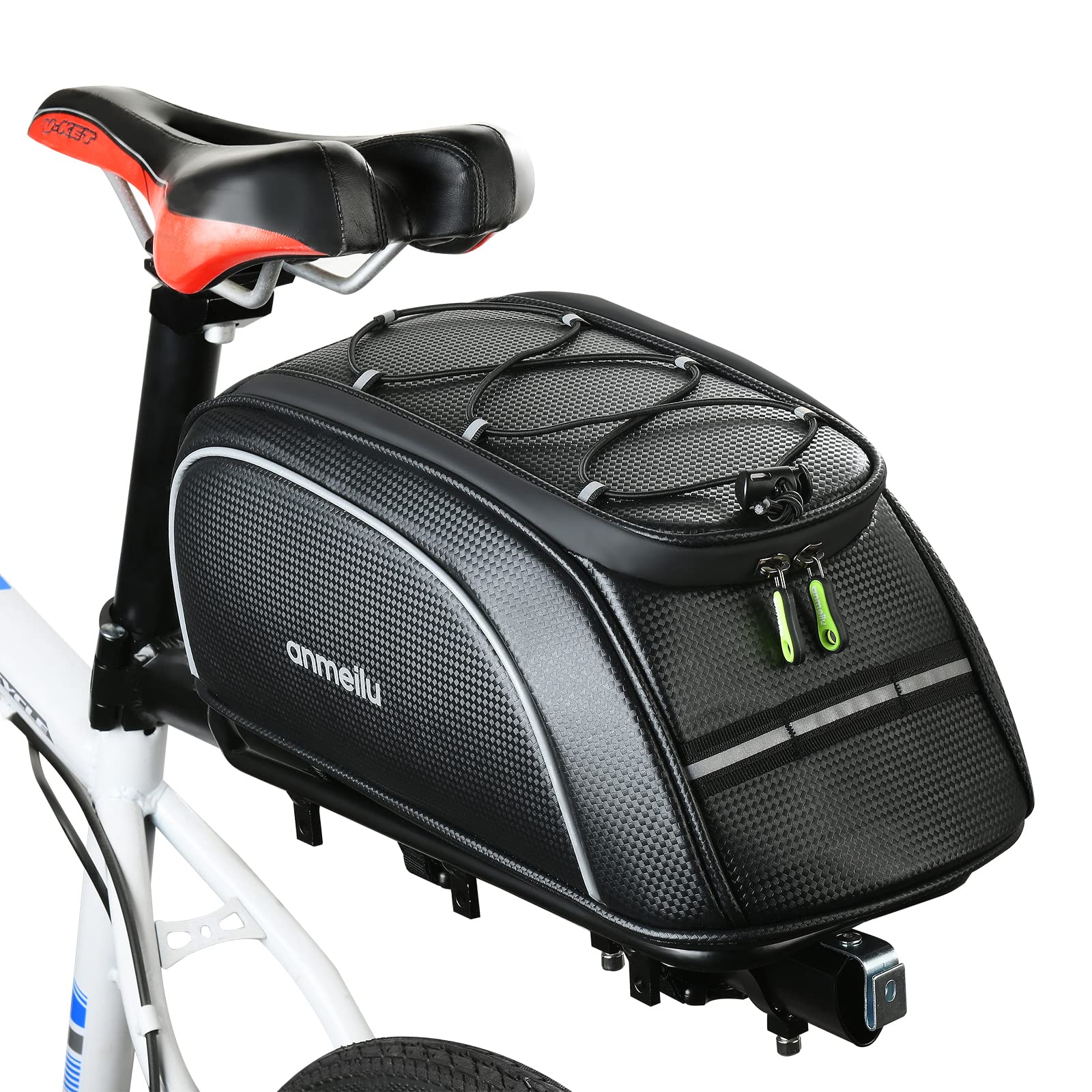 Waterproof Rear Bike Rack Trunk Bag with Pannier Storage for Cycling