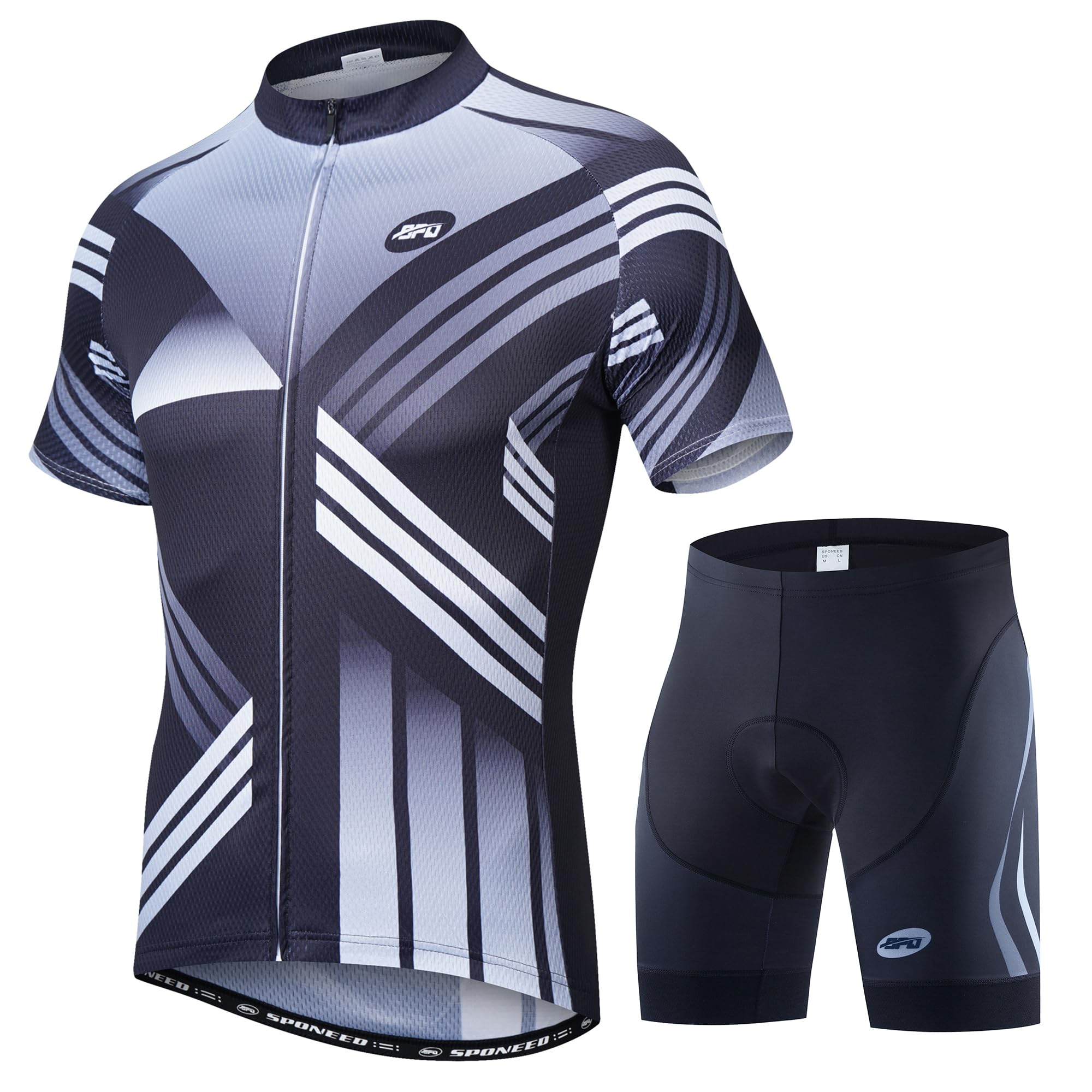 Mens Short Sleeve Cycling Jersey and Padded Road Bike Shorts