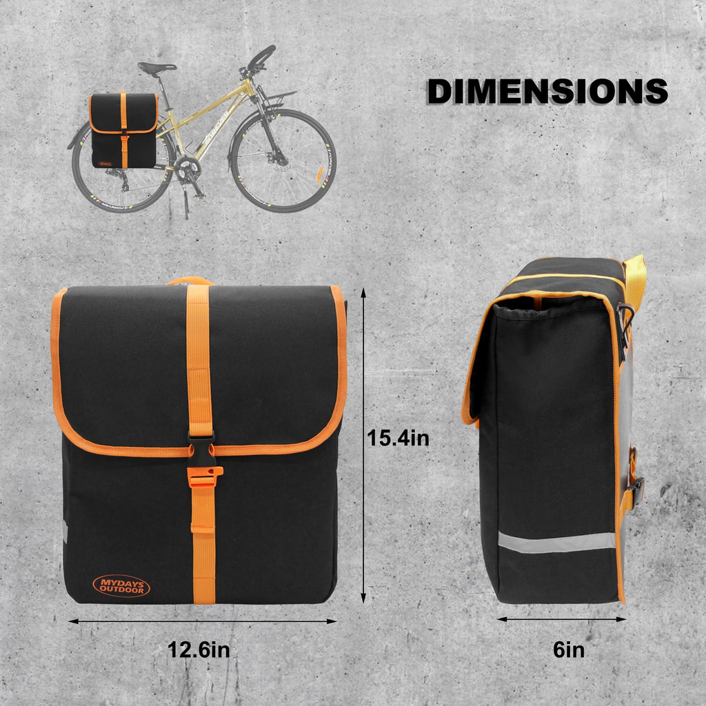 Waterproof 20L Bike Pannier Bags for Rear Rack Commuting and Travel