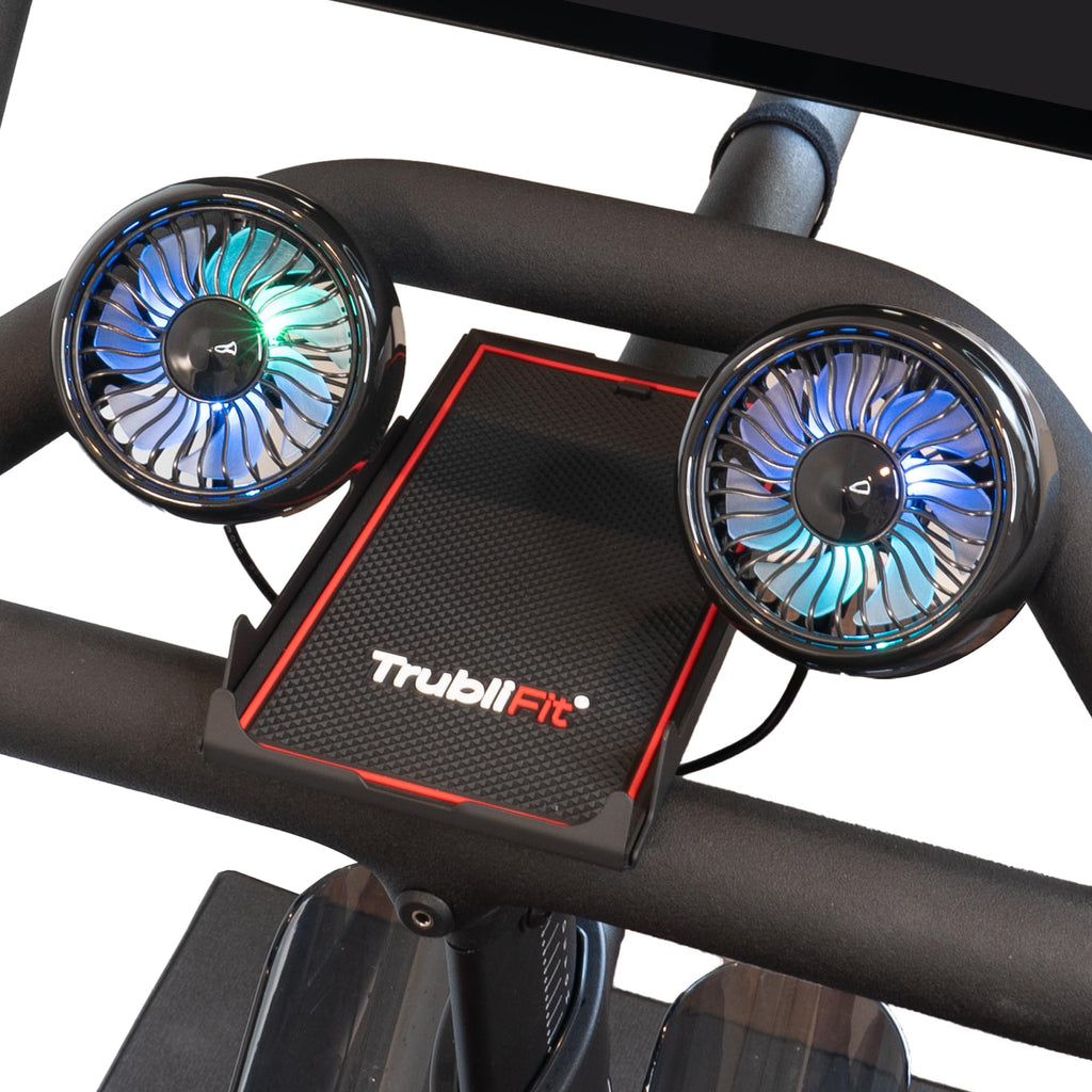 Dual Bike Fans with All Metal Phone Holder for Indoor Cycling