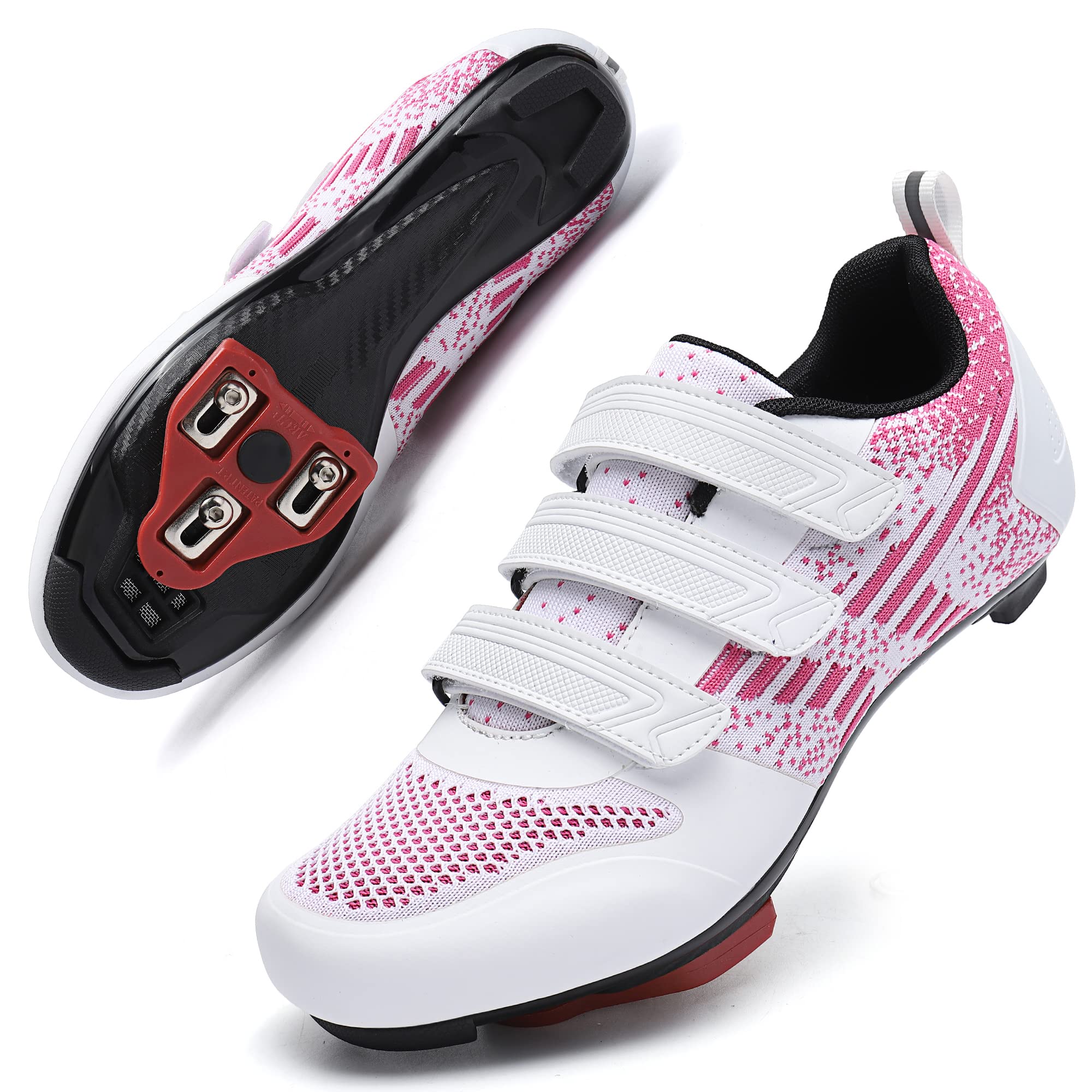 Unisex Clipless Cycling Shoes with Delta Cleats for Indoor Outdoor Riding