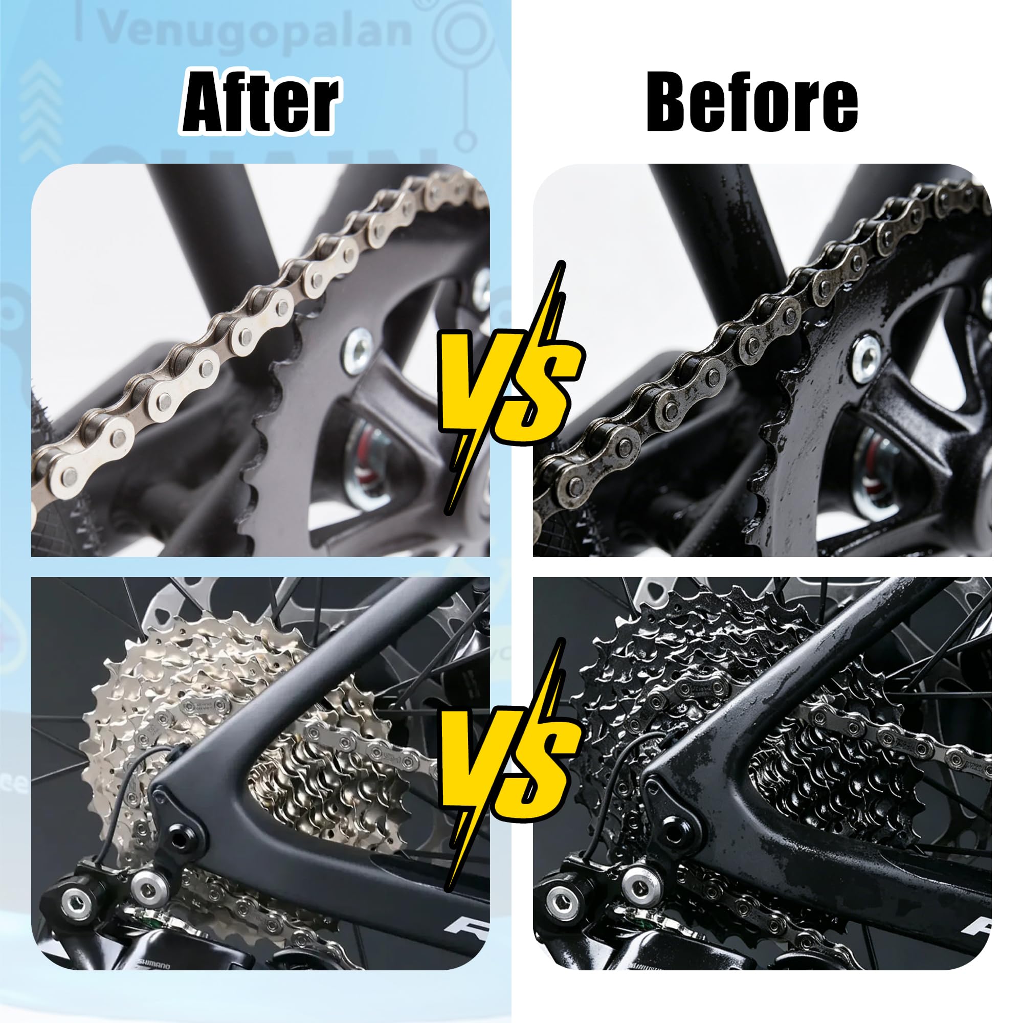 Bike Chain Cleaning Kit with Degreaser Scrubber Brush Lube and Gear Floss