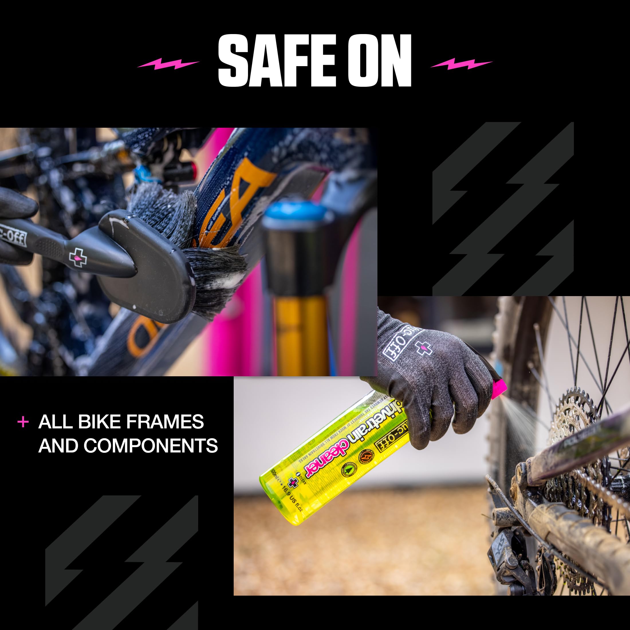 Complete Bicycle Cleaning Kit with Cleaner Protectant Brushes and Lubricant