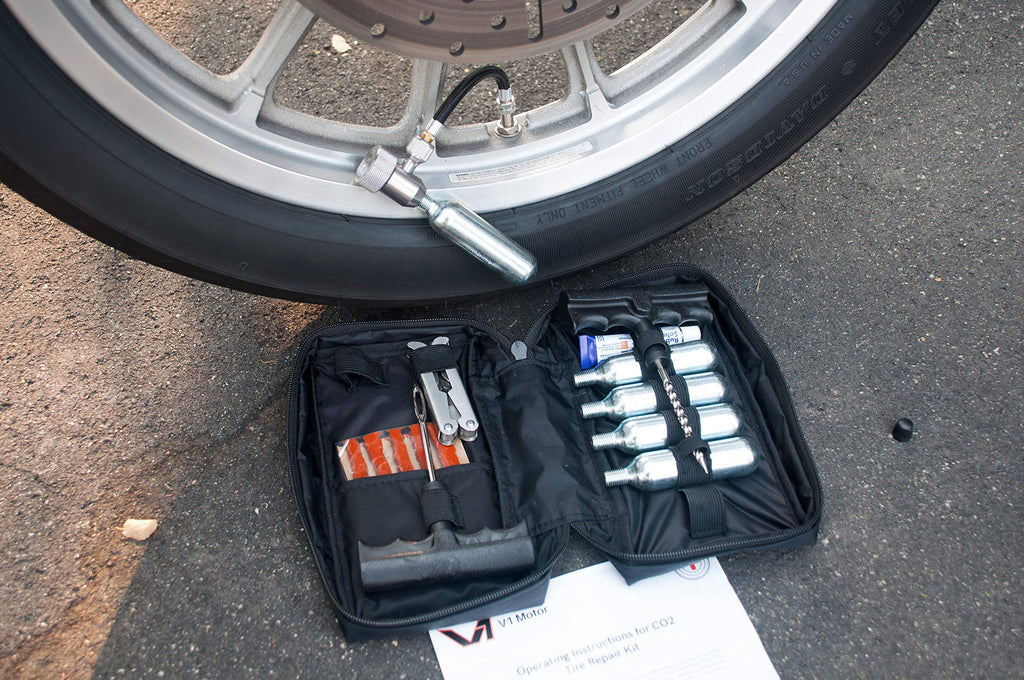 CO2 Tubeless Tire Repair Kit for Motorcycles and ATVs