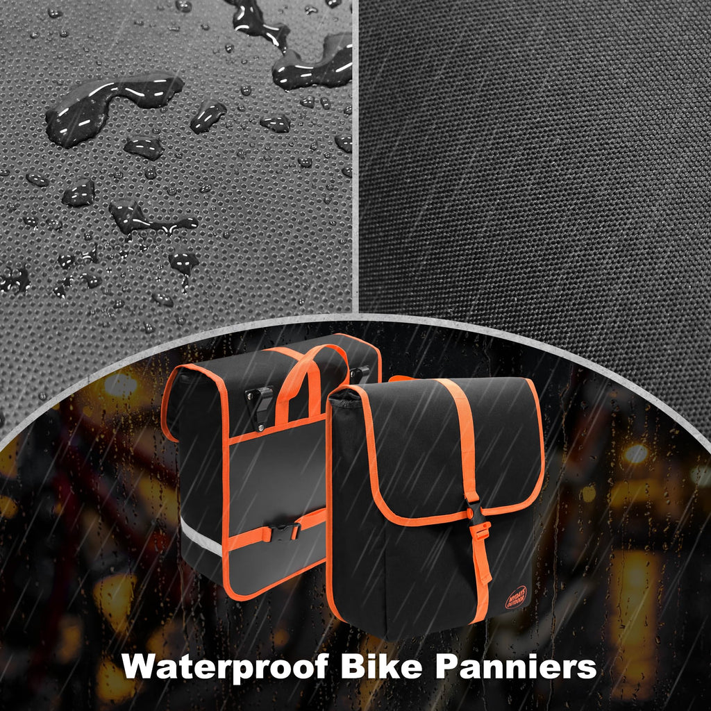 Waterproof 20L Bike Pannier Bags for Rear Rack Commuting and Travel
