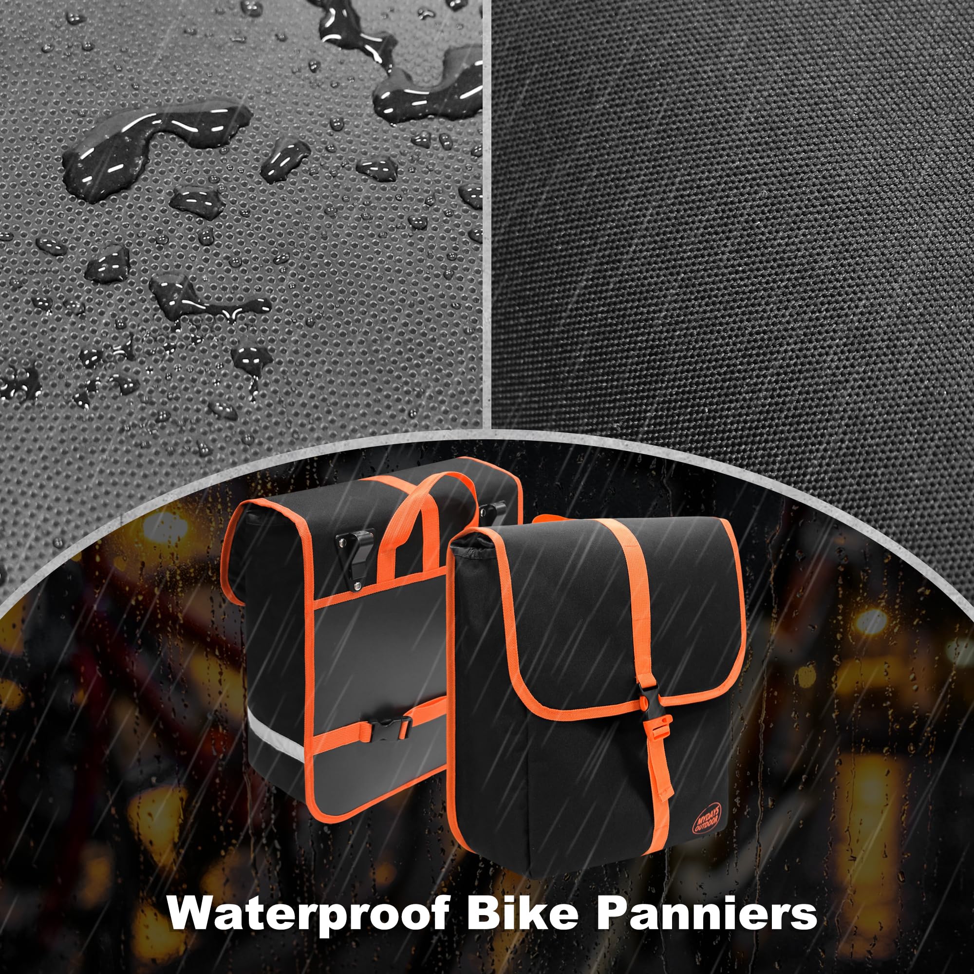 Waterproof 20L Bike Pannier Bags for Rear Rack Commuting and Travel