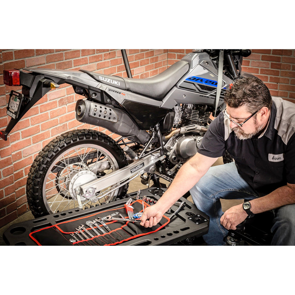 100 Piece Motorcycle Tool Kit with Roll Pouch for Roadside Travel