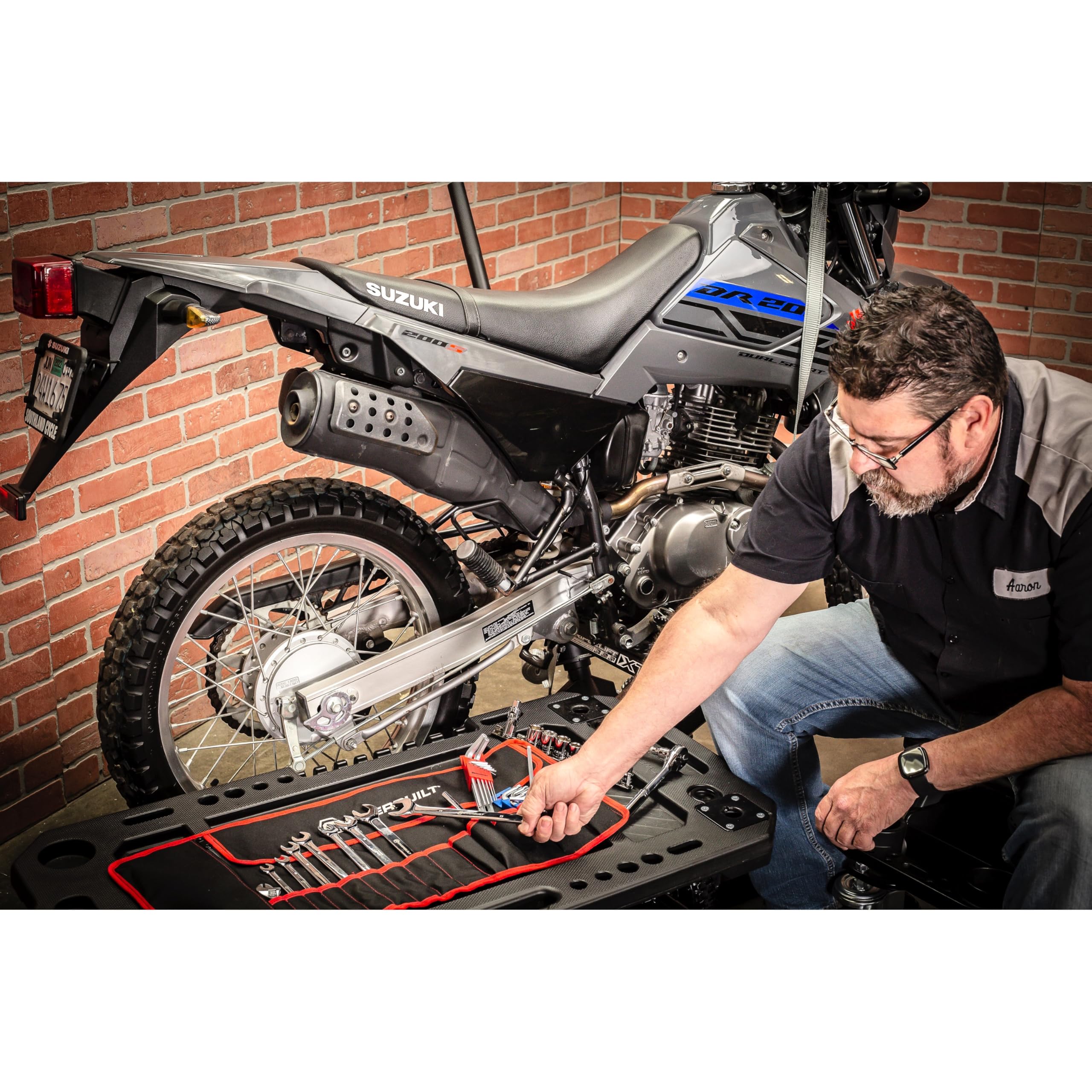 100 Piece Motorcycle Tool Kit with Roll Pouch for Roadside Travel