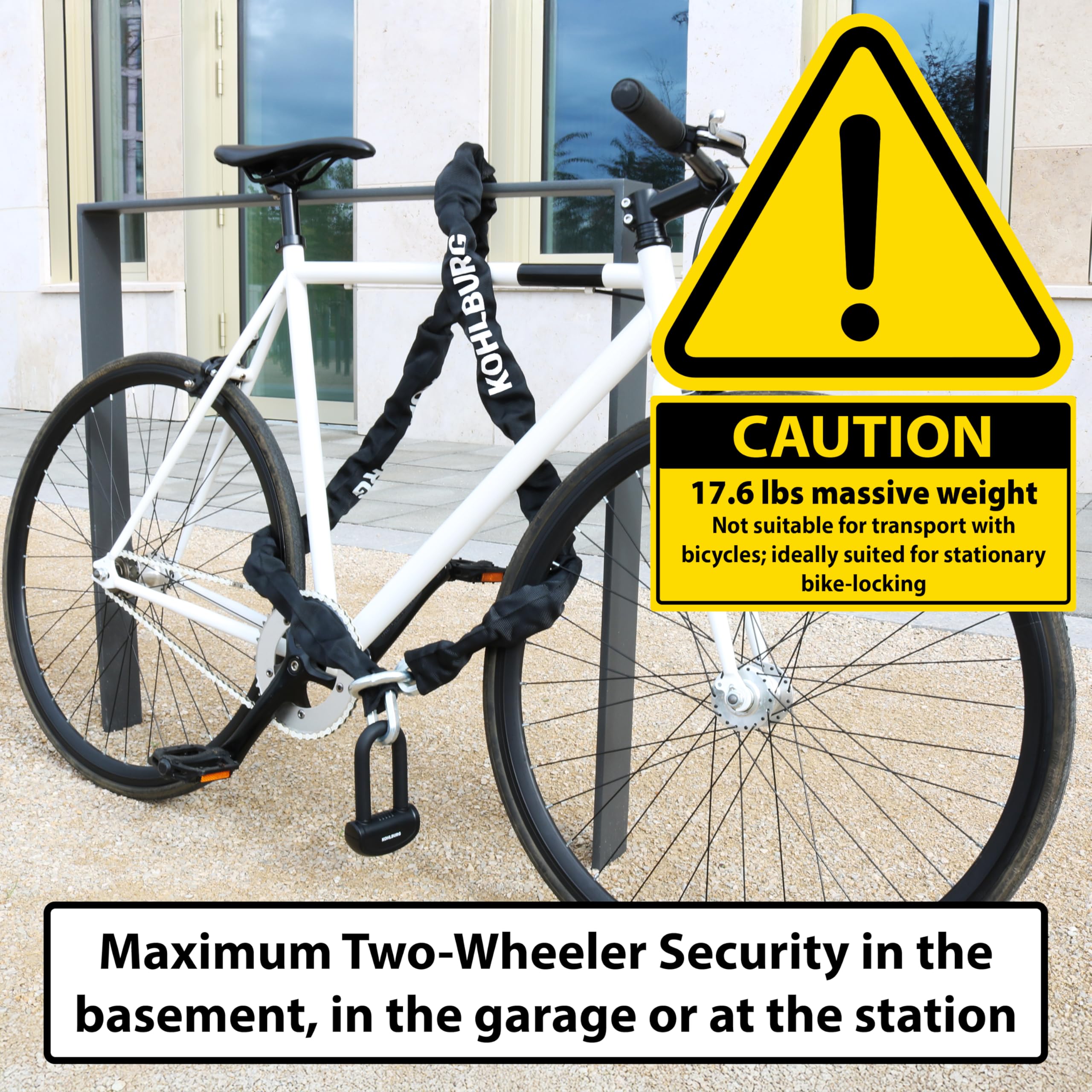 Heavy Duty 7 Foot Steel Security Chain Lock for Motorcycles and Ebikes