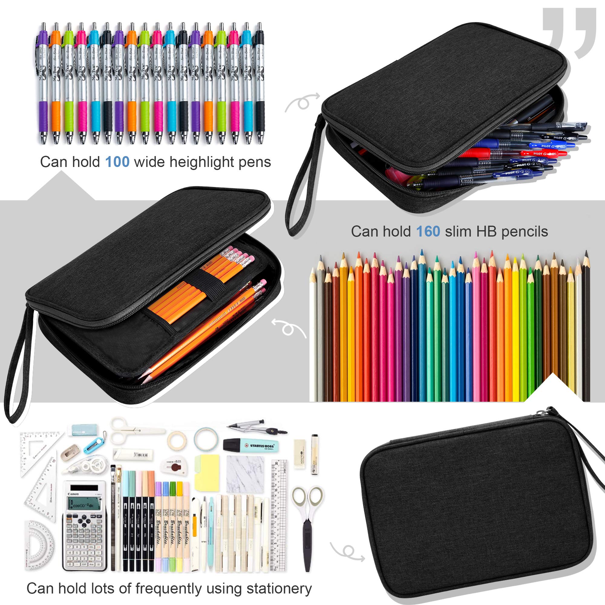 Large Capacity Pencil Case and Art Supply Organizer for School and Office
