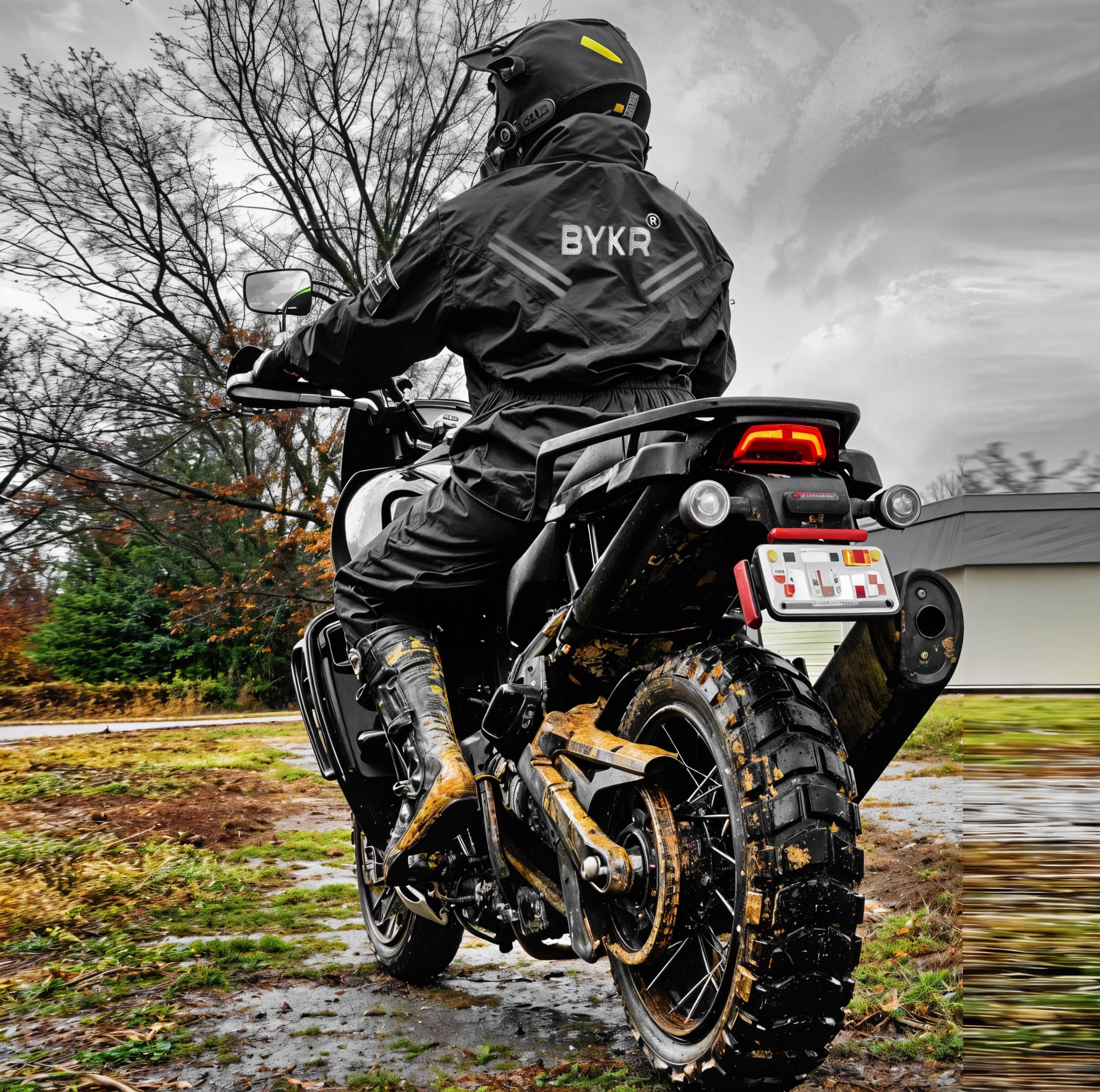Breathable Waterproof Two Piece Motorcycle Rain Suit for Men and Women